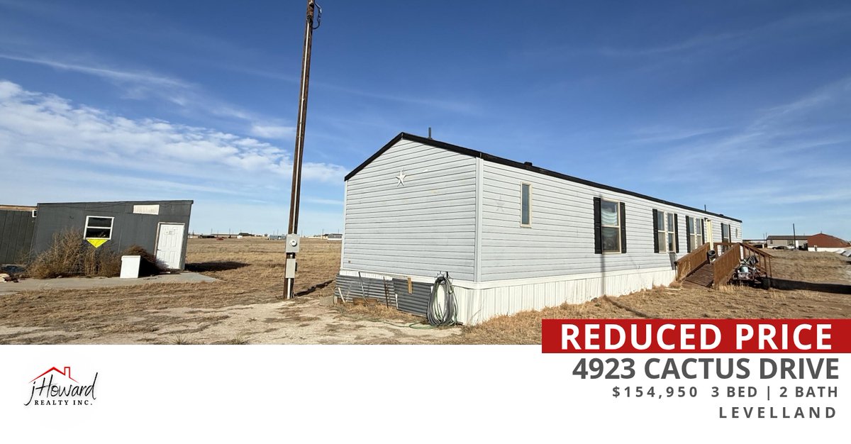 jHoward_Realty's tweet photo. 📍 New Price Alert 📍 We've strategically adjusted the price to  align with market activity. 4923 Cactus Drive in Levelland is an improved buying opportunity. Call (806) 790-4708 for more information! #jackyhoward #jackysellstx #lu... https://t.co/z9x50rj2EL https://t.co/Awf7O1H0Bc