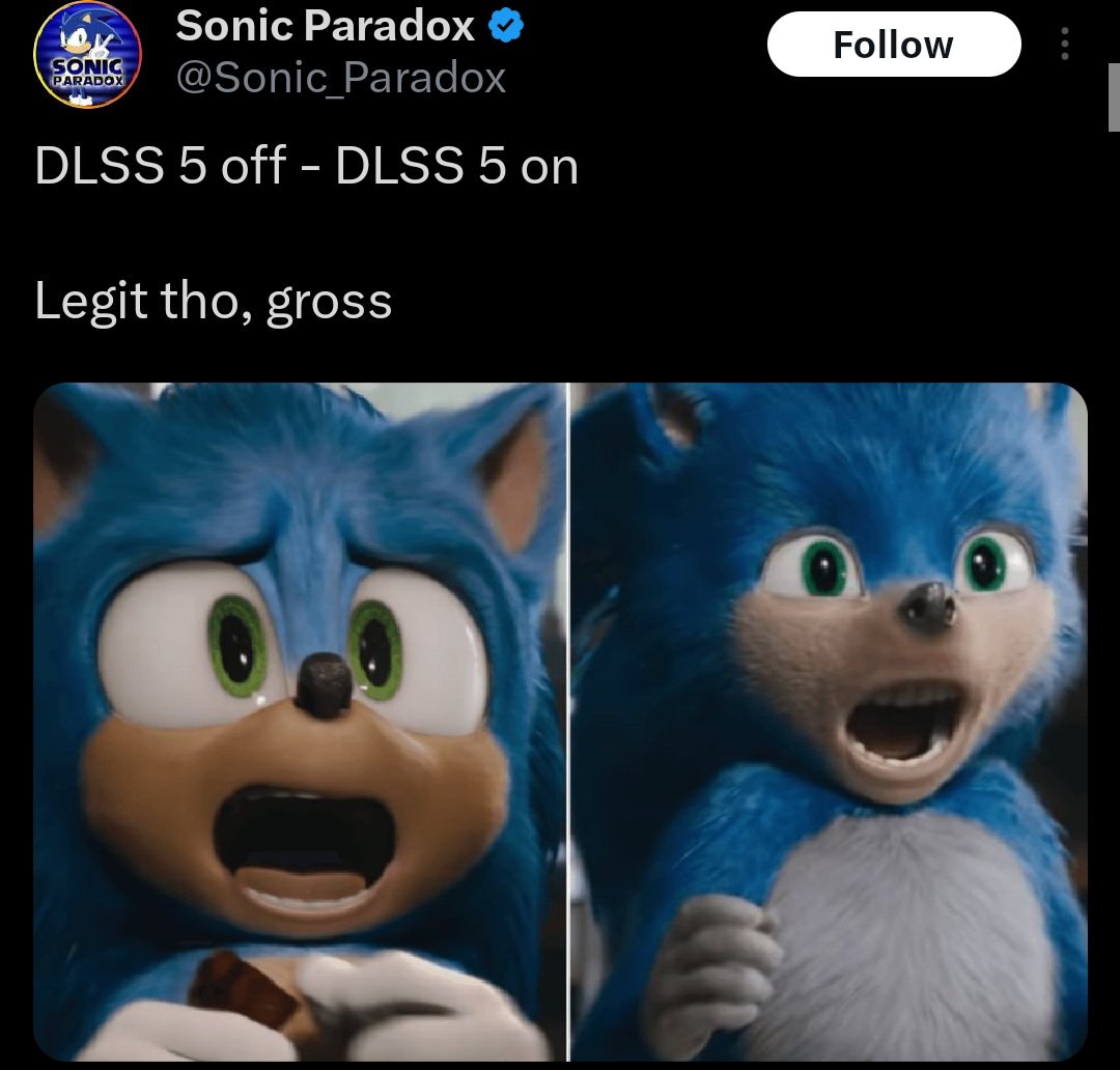 PlayerEssence's tweet photo. Best DLSS 5 on and off memes I've seen so far 🤣

Put your favs  below 👇 https://t.co/QKL2olsmu9
