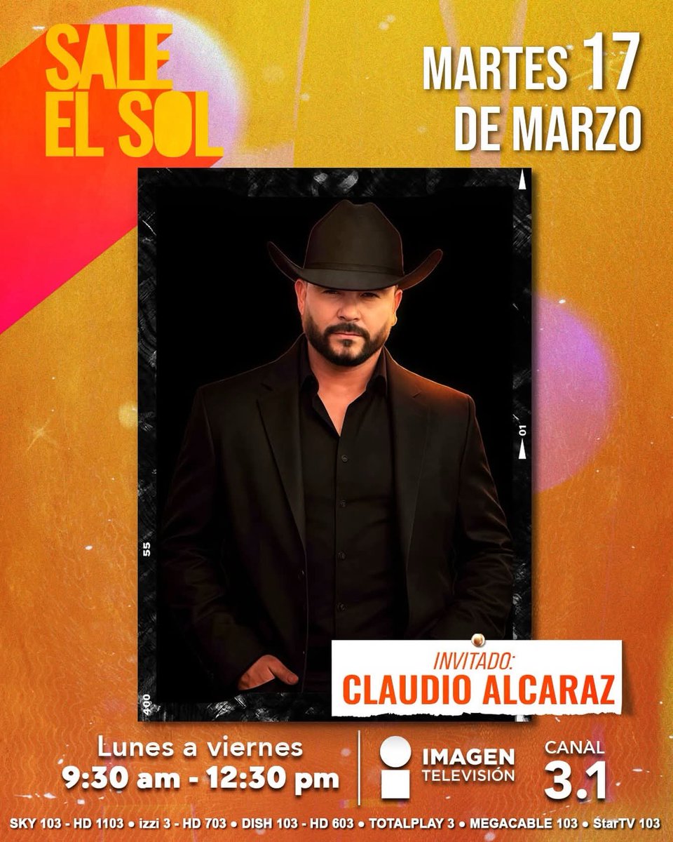 No te pierdas mañana Martes en 
#SaleElSol a #ElSeñorDeLosFiestones 
<a href="/ClaudioAlcaraz/">Claudio Alcaraz</a>  🤠 

⏰️9:30 am 
Por Imagen Televisión 📺
.
.

#ClaudioAlcaraz #Mírame