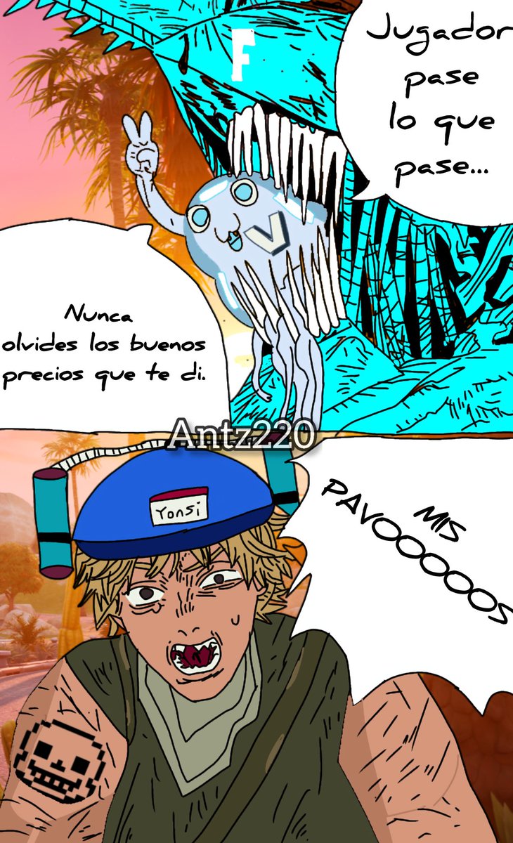 Antz_220's tweet photo. Puro gasto #fortnite #fortnitememe #curi #pavos #chainsawman https://t.co/i1pLiyaAvh