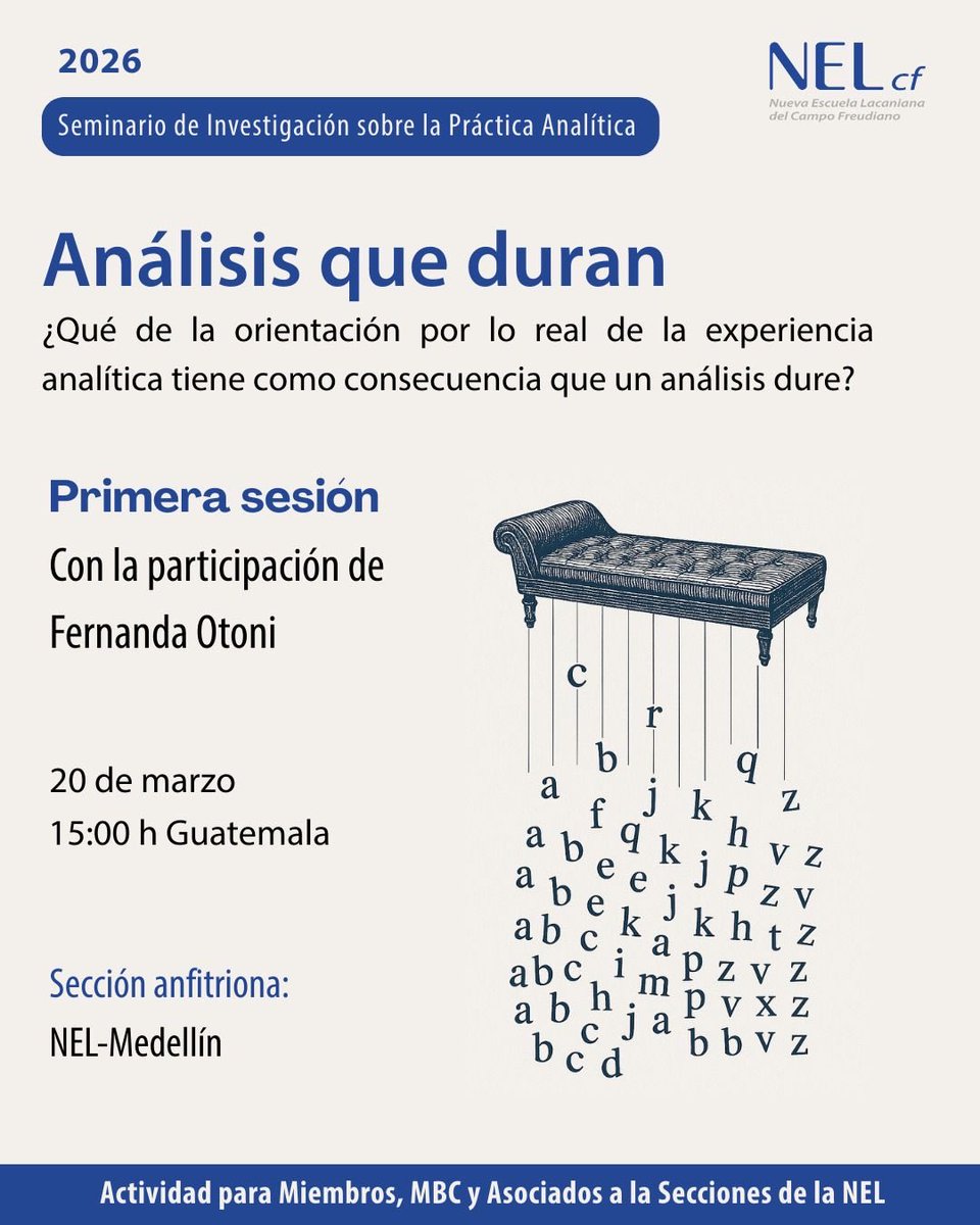 nel_amp's tweet photo. ✨¡Este viernes!✨Seminario de Investigación sobre la Práctica Analítica (SIPA) https://t.co/YXXiPjvbdc