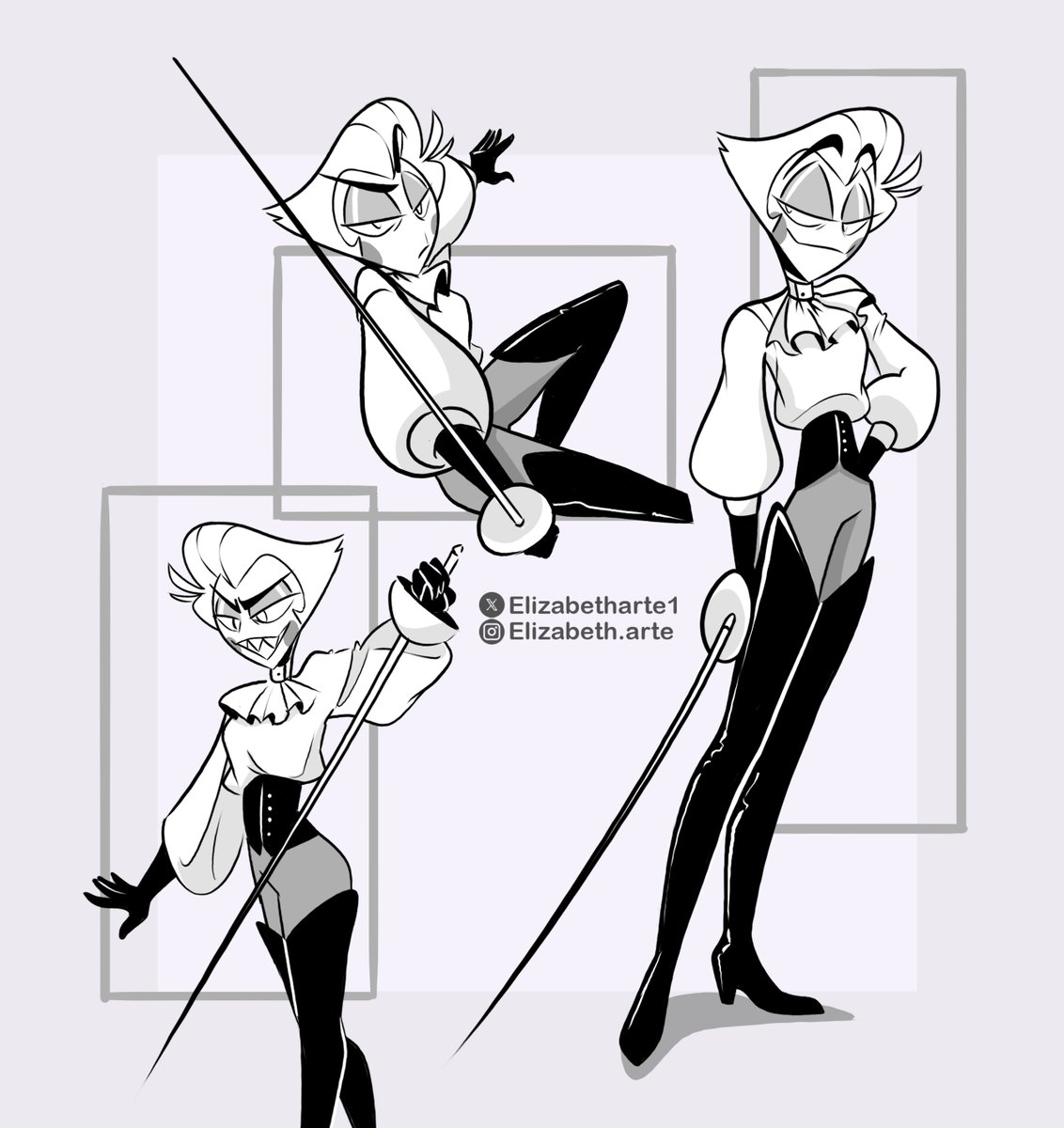 🍎: not on my watch 
. 
#radioapple #appleradio #HazbinHotel #HazbinHotelFanart #LuciferMorningstar #Alastor
