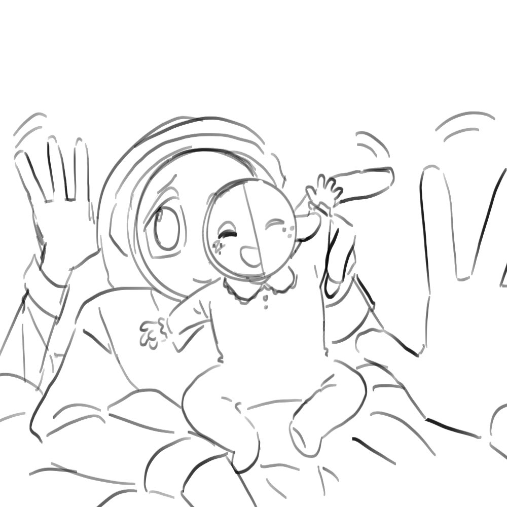 SaunteringMoon's tweet photo. More family doodles. First time parents 😭😭 #moonberry https://t.co/7PnELQP9Ly