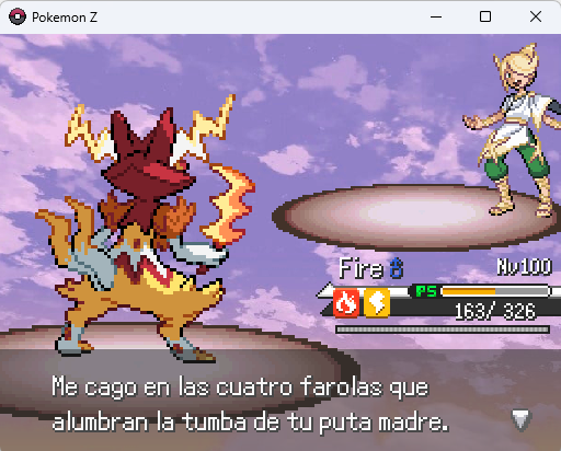 Yo tan tranquila jugando al pokémon Z y sale esto, llevo media hora descojonandome XDD
Eric eres la puta bestia.