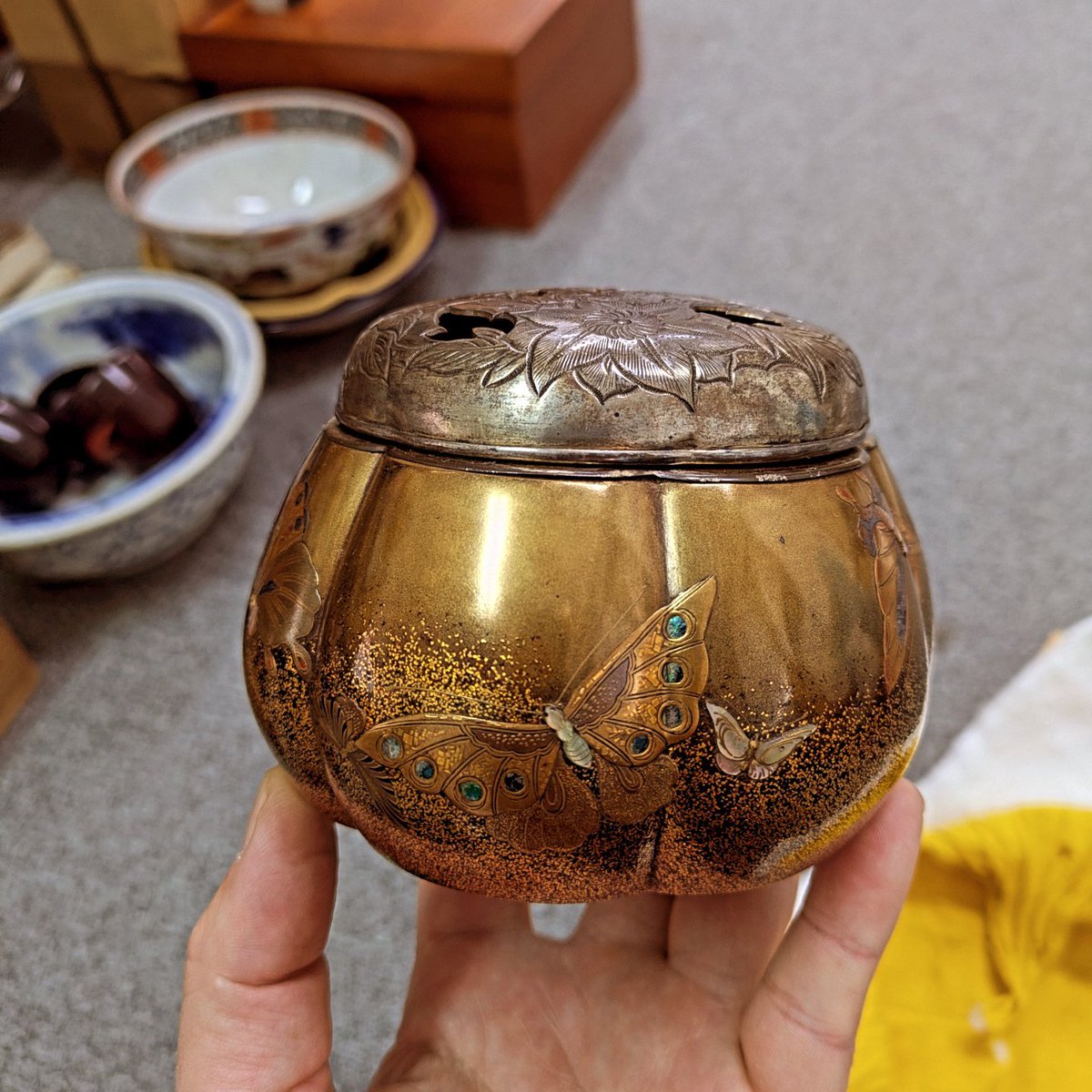 【金富士】江戸～明治　古い炉扇　煎茶道具　検/紫檀花梨古玩骨董堆朱中国茶量茶則涼炉扇子 | Σ9222 ギブソン 阿古陀 香道具 茶道具・古道具・古美術