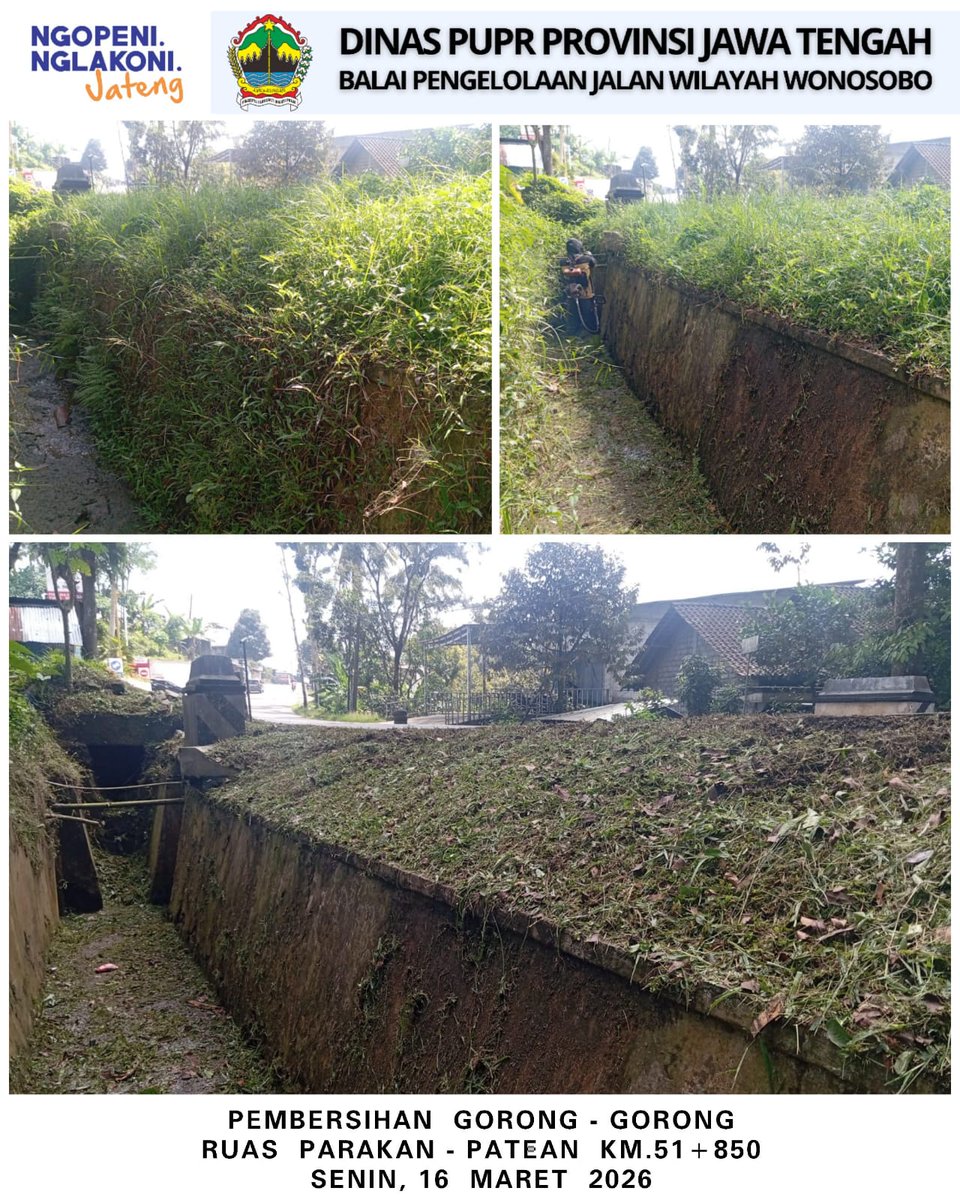 bpjwonosobo7's tweet photo. Sahabat #jalancantik share kegiatan BPJ Wilayah Wonosobo. Pembersihan gorong - gorong ruas Parakan-Patean. #JatengBebasLubang #AyoKerjaManeh #jalancantik #JatengGayeng
@provjateng
@dpuprjateng
@humasjateng https://t.co/VU5j6xpWZq