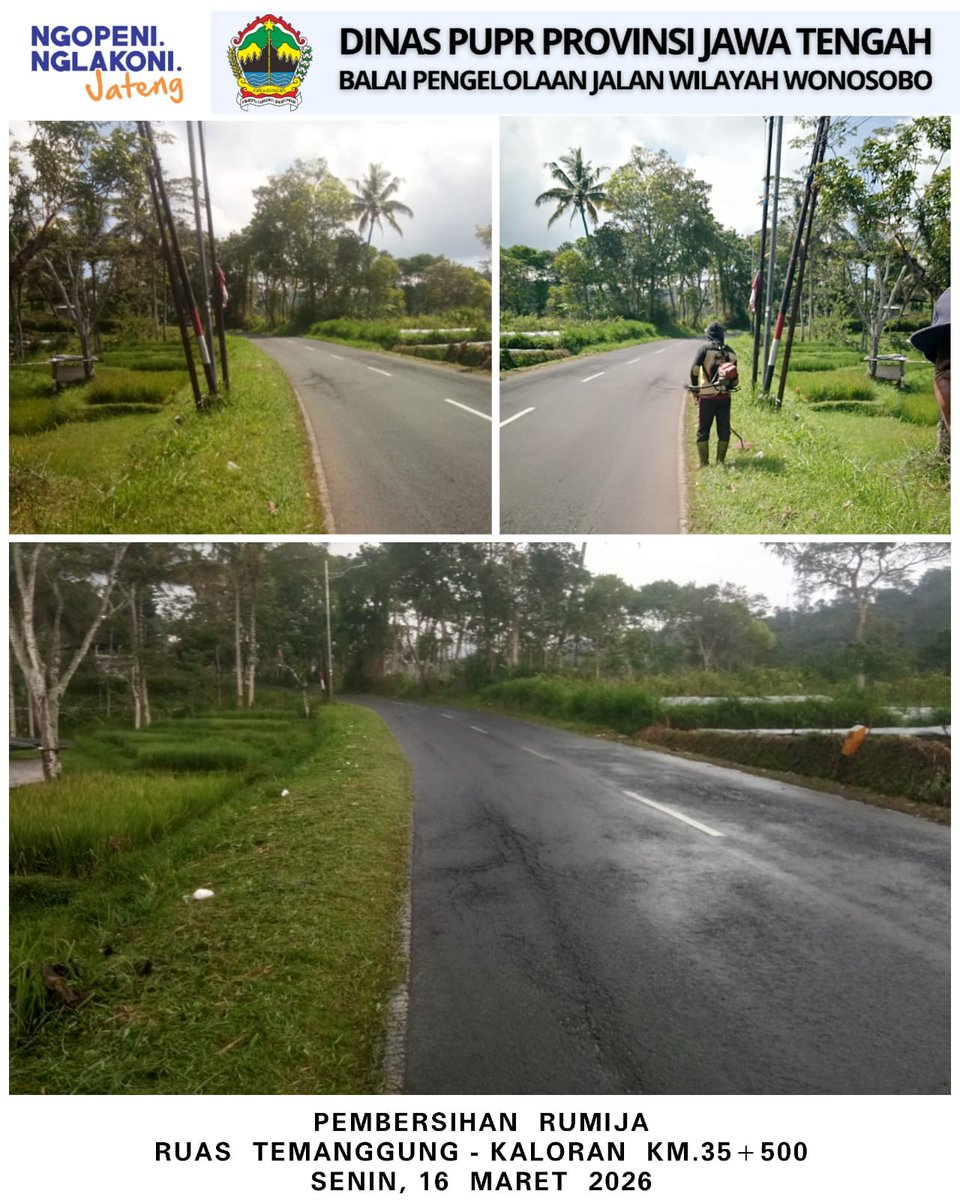bpjwonosobo7's tweet photo. Sahabat #jalancantik share kegiatan BPJ Wilayah Wonosobo. Pembersihan rumija ruas Temanggung-Kaloran. #JatengBebasLubang #AyoKerjaManeh #jalancantik #JatengGayeng
@provjateng
@dpuprjateng
@humasjateng https://t.co/maCgJWSlhr