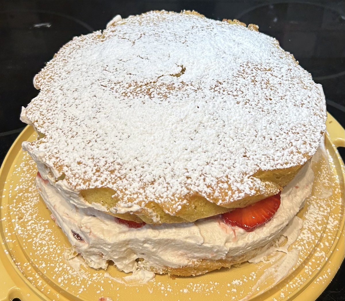 My first ever Victoria Sandwich Cake! First time making sponge cake and first time making Chantilly cream.