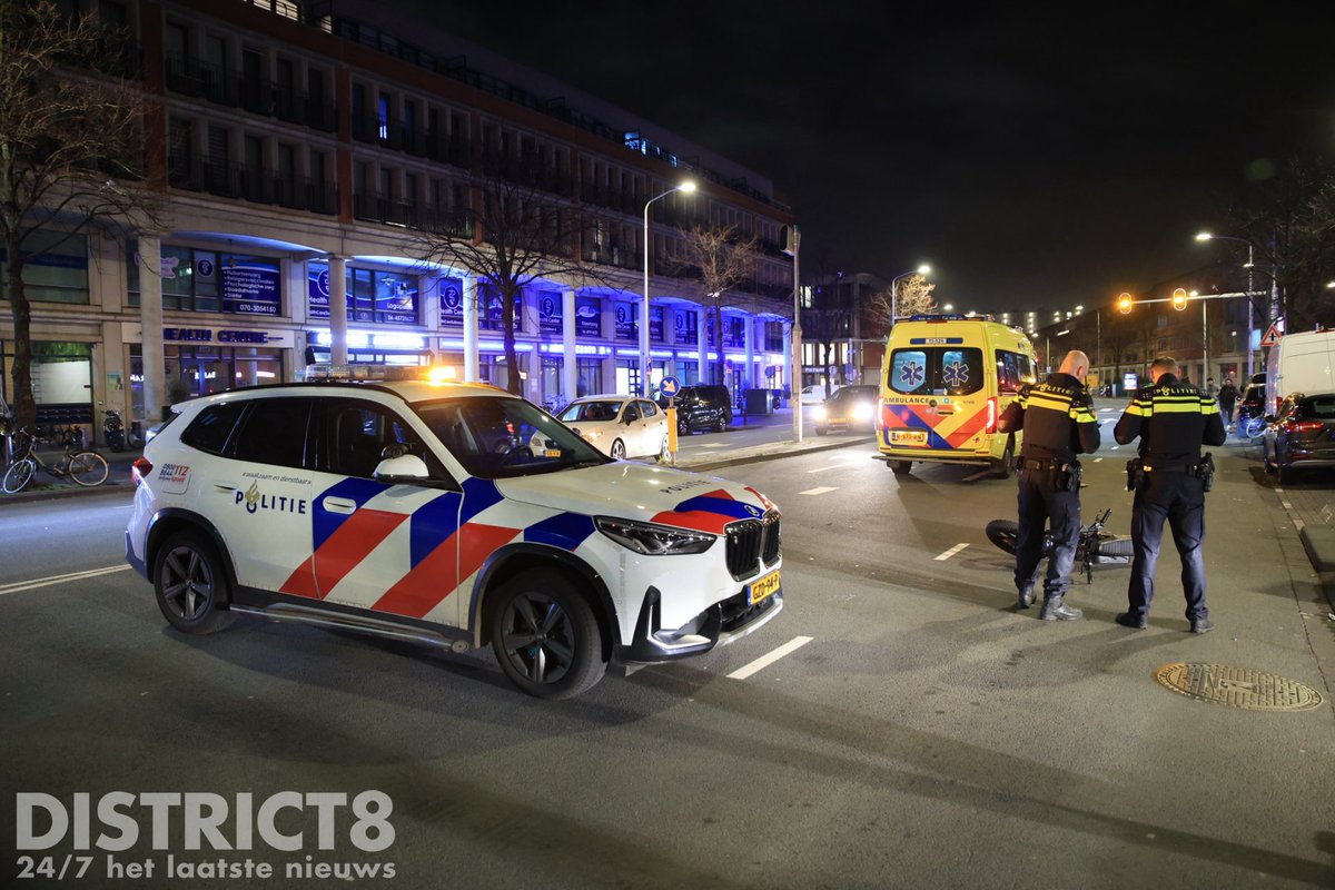 Aanrijding tussen auto en fatbike op Vaillantlaan in Den Haag