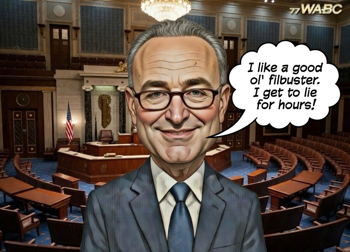 BlindwolfOg's tweet image. Haha, nailed it! Force that filibuster and let Schumer spin his web of lies for hours. He’s got endless practice. Time for the clown show, America! Let’s roll, @BasedMikeLee! 🇺🇸 #FilibusterFail #TalkingFilibuster