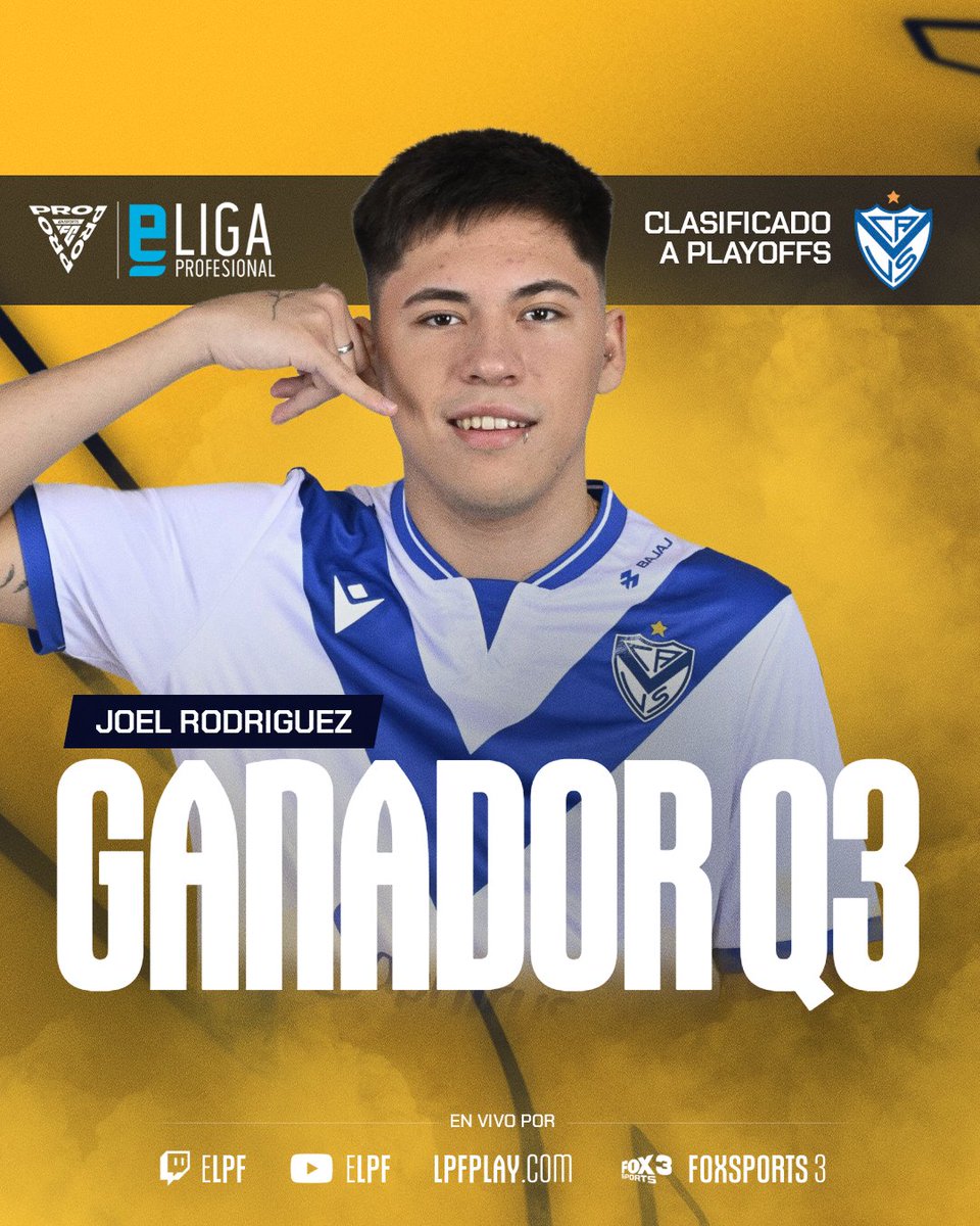 eLPF's tweet photo. ¡@Joelr_21 campeón de la Qualy 3 de la #eLPF!
El jugador de @Velez se quedó con la final por penales y se quedó así con el segundo lugar de la tabla general.
¡Felicitaciones, Joel! 👏 https://t.co/jd6INH1RZ9