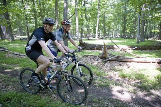 <a href="/TheBushArchive/">The Bush Archive</a> Bush riding his bike together with former 🇩🇰 Danish Prime Minister and secretary general of NATO, Anders Fogh Rasmussen.