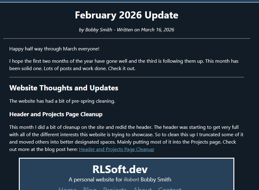 A new update post for a new month. February 2026 is here. Check it out here: rlsoft.dev/blog/2026/3/Fe…