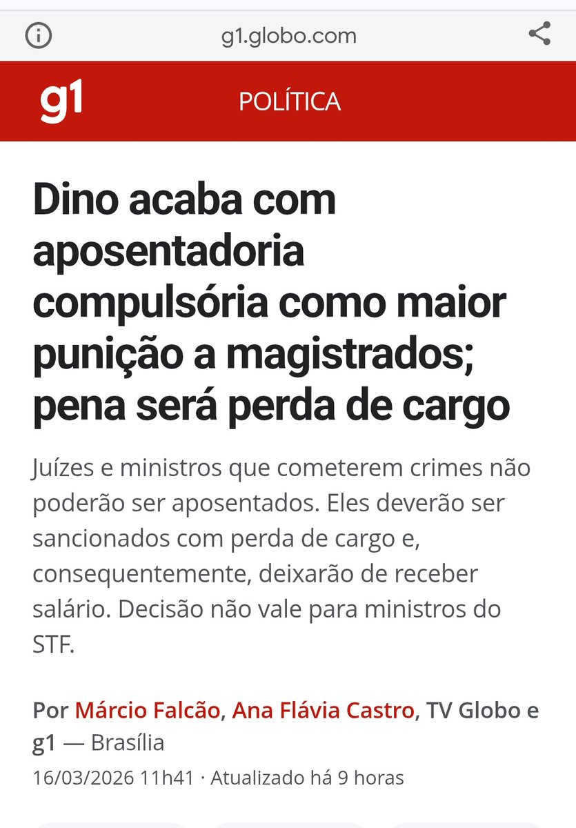 De todos eles, o Dino é o mais estrategista. Isto aqui tem destino certo: os investigados e afastados pela operação 18 minutos.

Também é uma forma de fechar o cerco dentro do próprio judiciário. 

Graças ao meu bom Deus que eles fizeram isso porque a única força capaz de parar