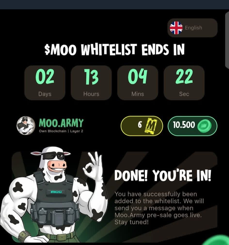 RabiluHamisu's tweet photo. moo army aidrop
just 2 days to go

cost $0
$15k to top 100
$15k to top 500
days rm. 2 days
wallet connect sn
link https://t.co/OggndyeZMh 

dm if you have any Q

@MooArmy_L2  @Rddixcrypt  @zayy_zaynab https://t.co/SxHNIr9weD