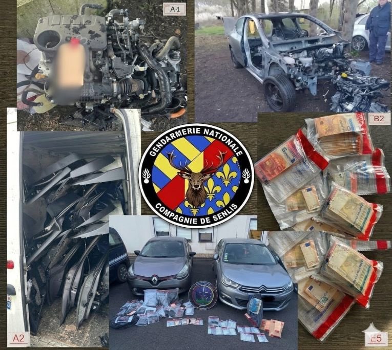 Gendarmerie's tweet image. #BellesAffaires 🚗 Les #gendarmes de #Senlis démantèlent un réseau spécialisé dans le vol et la revente de véhicules dans les #HautsdeFrance et en #ÎledeFrance.
🔎 40 faits
💰 1M€ de préjudice
👤 19 mis en cause
Bravo à toutes les unités engagées 👏