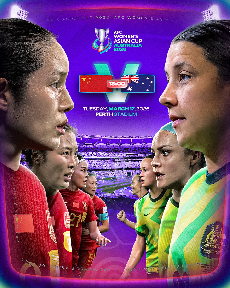 𝗠𝗔𝗧𝗖𝗛𝗗𝗔𝗬

A blockbuster semi-final awaits as 🇨🇳 China PR take on 🇦🇺 Australia with a place in the Final on the line!

#WAC2026 | #CHNvAUS