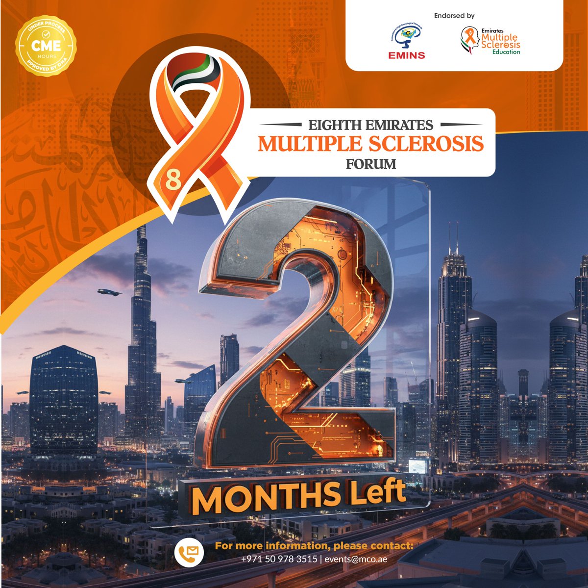 EMINS_ae's tweet photo. The 8th Emirates Multiple Sclerosis Forum is getting closer.
Registration link: https://t.co/E3yVDp8PeR

#MultipleSclerosis #MSCommunity #NeurologyUpdates #MedicalEvents #MSResearch https://t.co/mhzsLhESmg