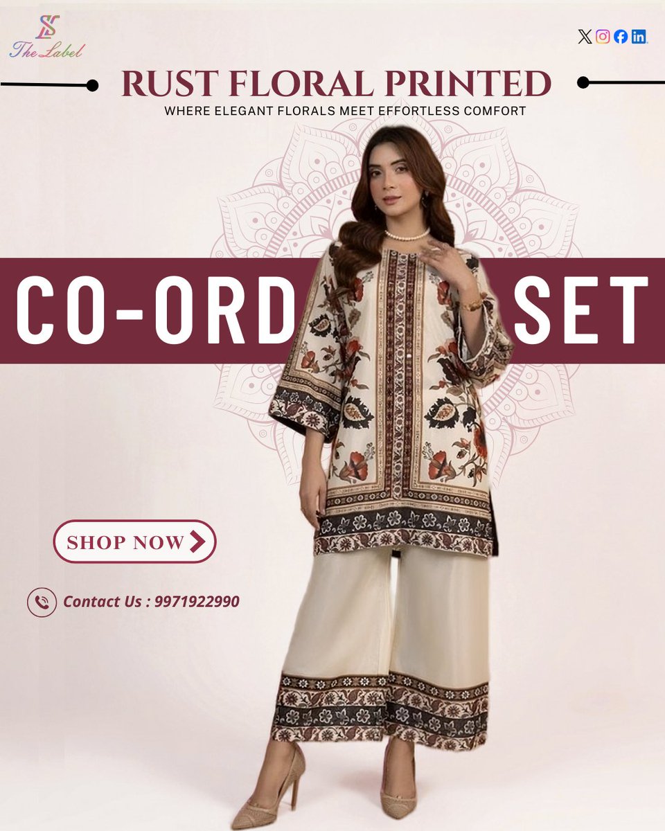 TheLabelWorld's tweet image. Bold florals, effortless vibes this co-ord set is your new go-to statement.
Step out looking classy, confident, and totally on trend.
.
Shop your favorite look today - 9971922990
.
#thelabel #coordset #floralvibes #ethnicchic #fashiongoals #stylestatement