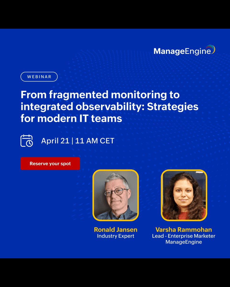 Fragmented monitoring tools often leave IT teams chasing problems instead of preventing them.

Join our upcoming webinar to explore how modern IT teams are moving from scattered monitoring to integrated full-stack observability—gaining deeper visibility, faster troubleshooting,