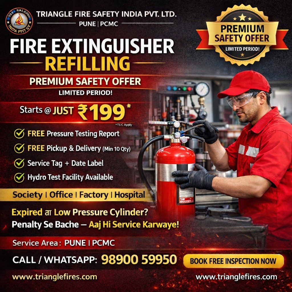 TriangleFire101's tweet photo. Fire Extinguisher Refilling @ Just ₹199!Safety compromise ma ..For more info visit...https://t.co/IYZ64WsMJW https://t.co/jJlVXvO41g
