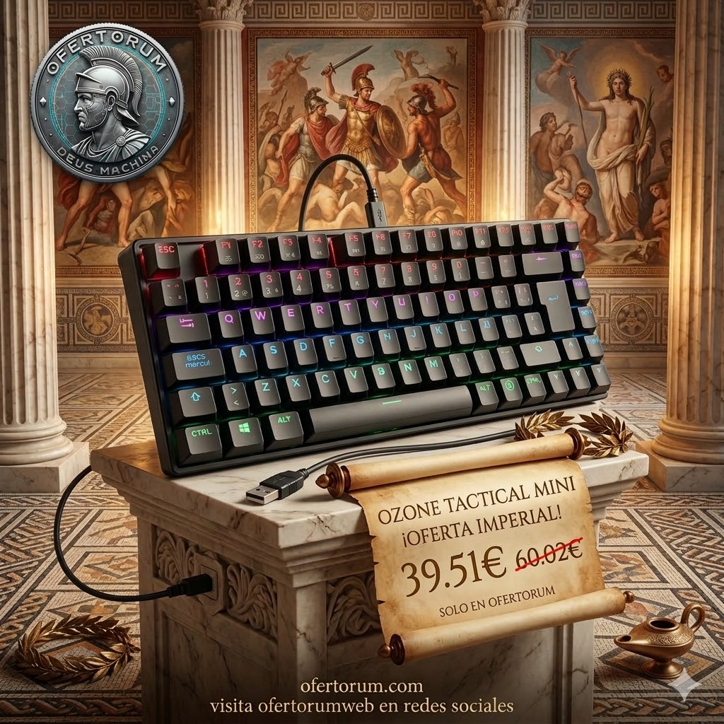 ofertorumweb's tweet image. 🏛️¡LA CONQUISTA DEL JUEGO COMIENZA AQUÍ! 🏛️
Ave 🤚 Rinde homenaje a tu escritorio con el teclado mecánico Ozone Tactical Mini. Layout 65%, switches Red.

💰 Solo 39,51€ (Antes ~60,02€~~).
 ofertorum.com/product/960182…
#Ofertorum #PCGaming #TecladoMecanico #OzoneGaming #Oferta