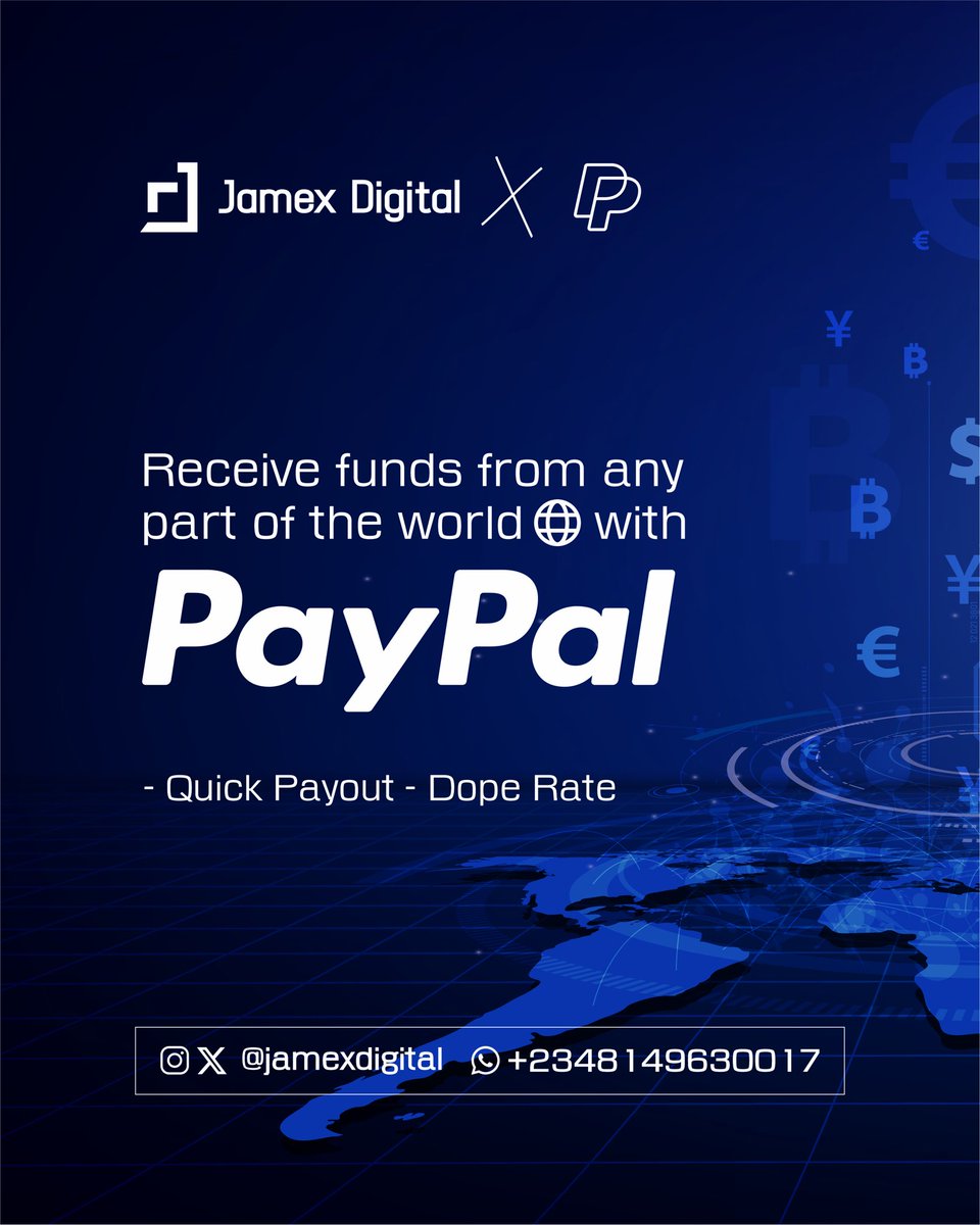 Jamexdigital's tweet photo. You worked for that money. Why should accessing it be slow or frustrating?

Receive your PayPal funds from anywhere in the world.
Get paid fast and enjoy rates that actually favor you

If you know, you know… the right plug makes all the difference

Send a DM to get started. https://t.co/Fb0fZnCo14