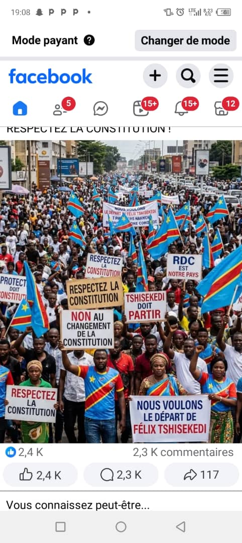 Tout d'abord la constitution ne sera pas changée, le peuple congolais veut la meilleure gouvernance la constitution n'a pas de problème.