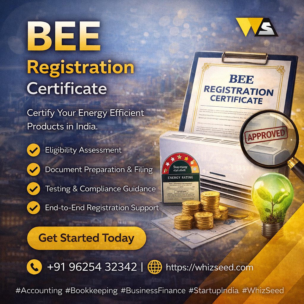 whizseed's tweet image. Selling energy-efficient products in India?
Get your BEE Registration Certificate with expert support from WhizSeed.

✅ Documentation &amp;amp; Filing
✅ Compliance Guidance
✅ End-to-End Support

📞 96254 32342
🌐  whizseed.com

#BEERegistration #EnergyEfficiency #WhizSeed