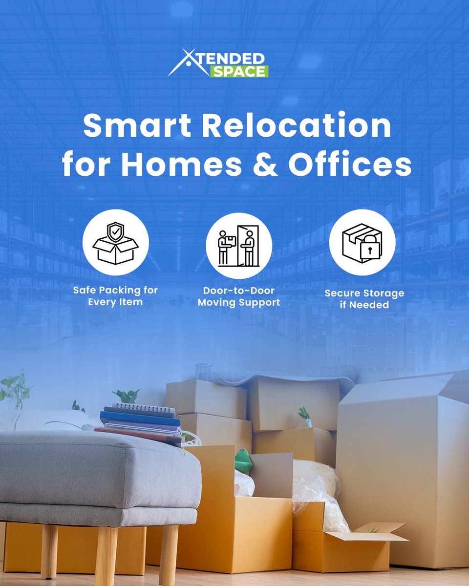XtendedSpace's tweet photo. From careful packing to secure delivery and storage, enjoy a smarter way to relocate. Perfect moving solutions designed to keep your belongings safe and your move completely stress-free.

📞 Call us: 900-9000-798 | 
Book Now: https://t.co/dEI7ja6TGa

#SmartRelocation https://t.co/JiVTD104ux