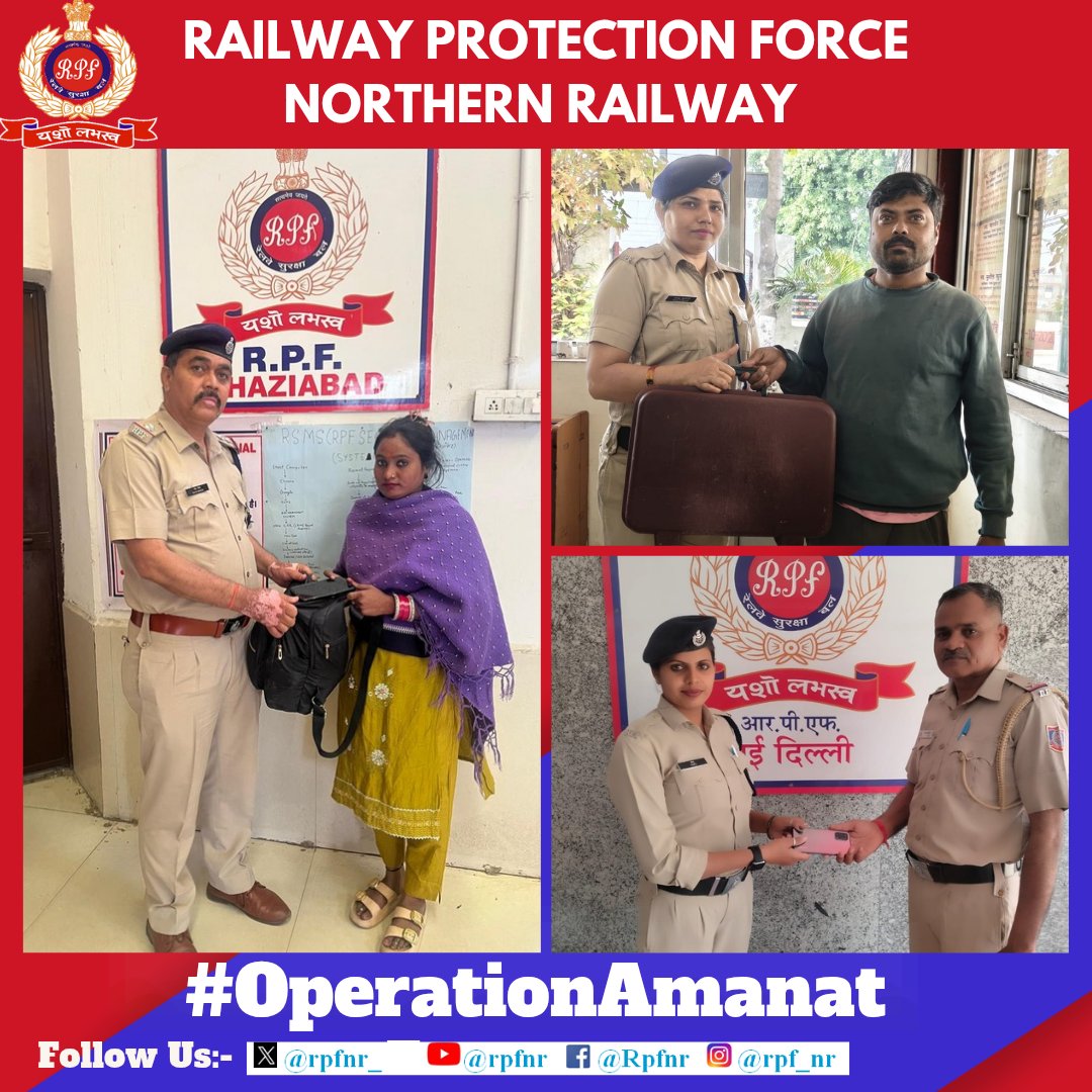 *We value your valuables*

Under #OperationAmanat 
#RPF NR located unclaimed bags and other valuable articles and returned to their rightful owners. <a href="/AshwiniVaishnaw/">Ashwini Vaishnaw</a> <a href="/RailMinIndia/">Ministry of Railways</a> <a href="/RailwayNorthern/">Northern Railway</a> <a href="/RPF_INDIA/">RPF INDIA</a>