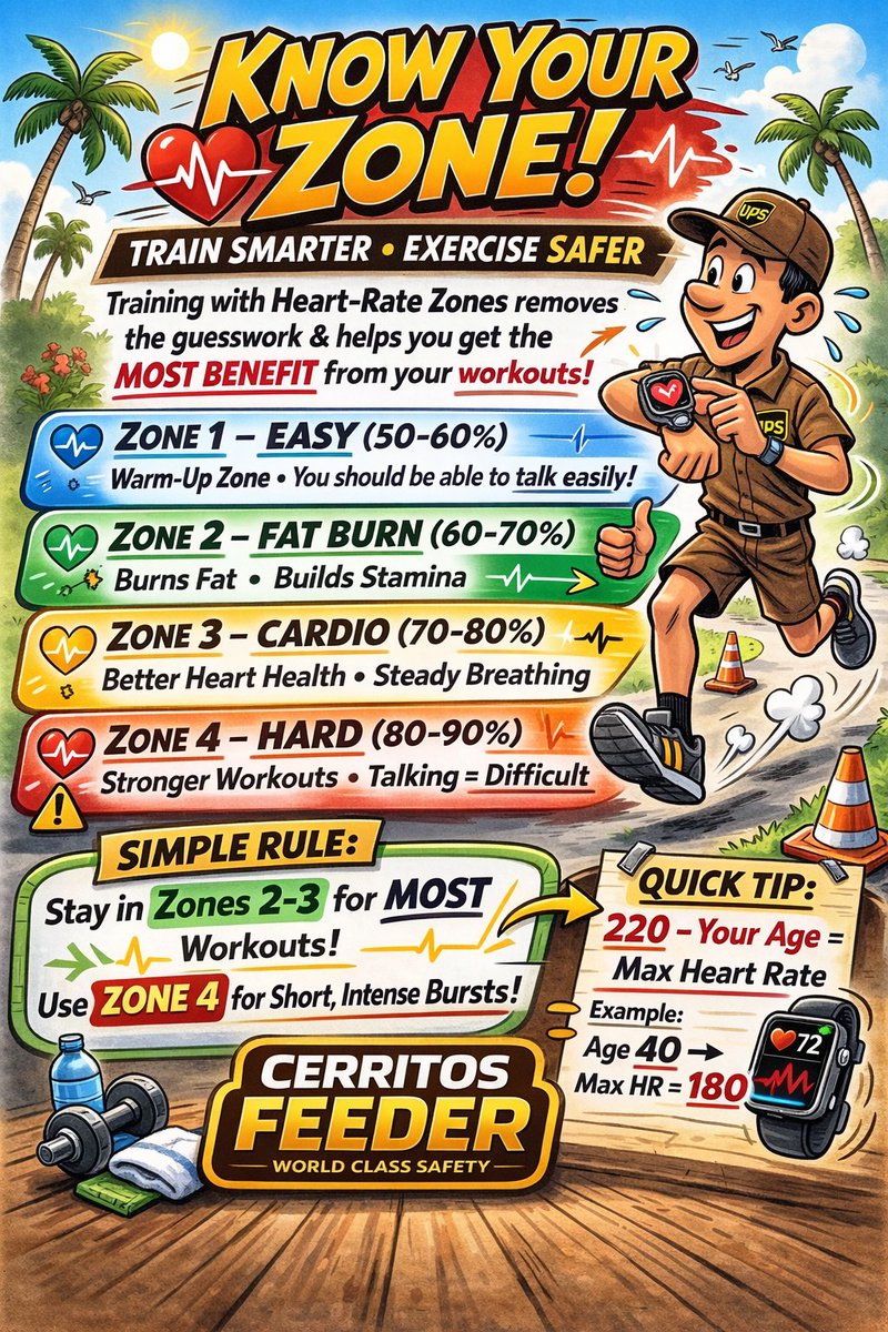 UPSCERCAsafety's tweet photo. Know Your Zone! Training with Heart-Rate Zones removes the guesswork &amp; helps you get the Most Benefit from your workouts👍 @CharP_RN @Paddy_Barrett @runliftrunlift @BoxLifeMagazine https://t.co/tCVVNxgMOM