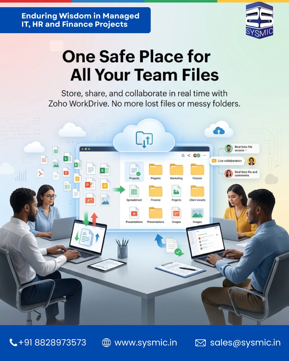 sysmicit's tweet image. Work smarter with Zoho WorkDrive 🚀
Store, share &amp;amp; collaborate—all in one place.
Let SYSMIC set it up the right way for your business 
📞 +91 8828973573
🌐 sysmic.in
📧 sales@sysmic.in

#ZohoWorkDrive #SYSMIC #TeamCollaboration #CloudStorage #WorkSmarter