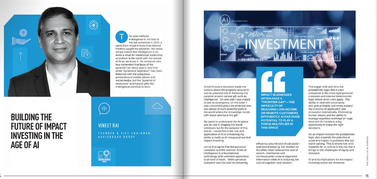 AavishkaarVC's tweet image. .@Raivineet Founder @AavishkaarGrp at the CEO's AI Playbook launch by @BombayChamber &amp;amp; @IndianExpress at the CEO AI Conclave 2026.   

Vineet wrote about 'Building the Future of Impact Investing in the age of AI'   

Read More - online.fliphtml5.com/pjtxr/halh/#p=1 

#AILeadership #AI
