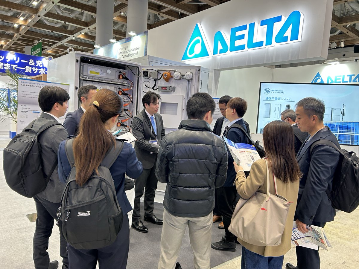 Delta_denshi's tweet photo. 🔋再エネ拡大で高まる“電力の不安定化”
    その解決策を会場で——————

本日よりスマートエネルギーWeek 2026 内第20回 国際二次電池展（Battery Japan） が開幕しました。

#デルタ電子 ブースにも、初日から多くのお客様にご来場いただいています。

📍東京ビッグサイト 南ホール S3-8
📅 3月19日まで開催中

ぜひ会場で、
デルタのエネルギーソリューションをご体感ください。

#スマートエネルギーWeek
#BatteryJapan
#蓄電システム
#再生可能エネルギー
