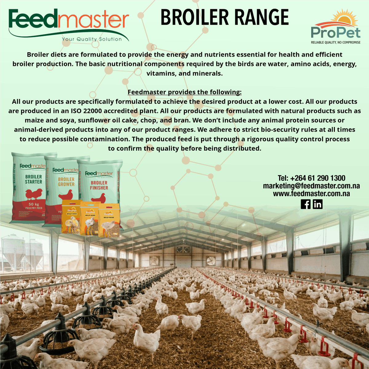 NewEraNewspaper's tweet photo. Ad|
Broiler Range
Know your numbers. Grow your profit. ๐ท๐ท
Feedmasterโs FREE Broiler Profit Calculator shows your cycle costs, sales, and profit instantly.
https://t.co/Q9v2dLDlBO
#Feedmaster #BroilerFarming #PoultryNamibia #FarmProfit https://t.co/Op0VPJ7cHQ