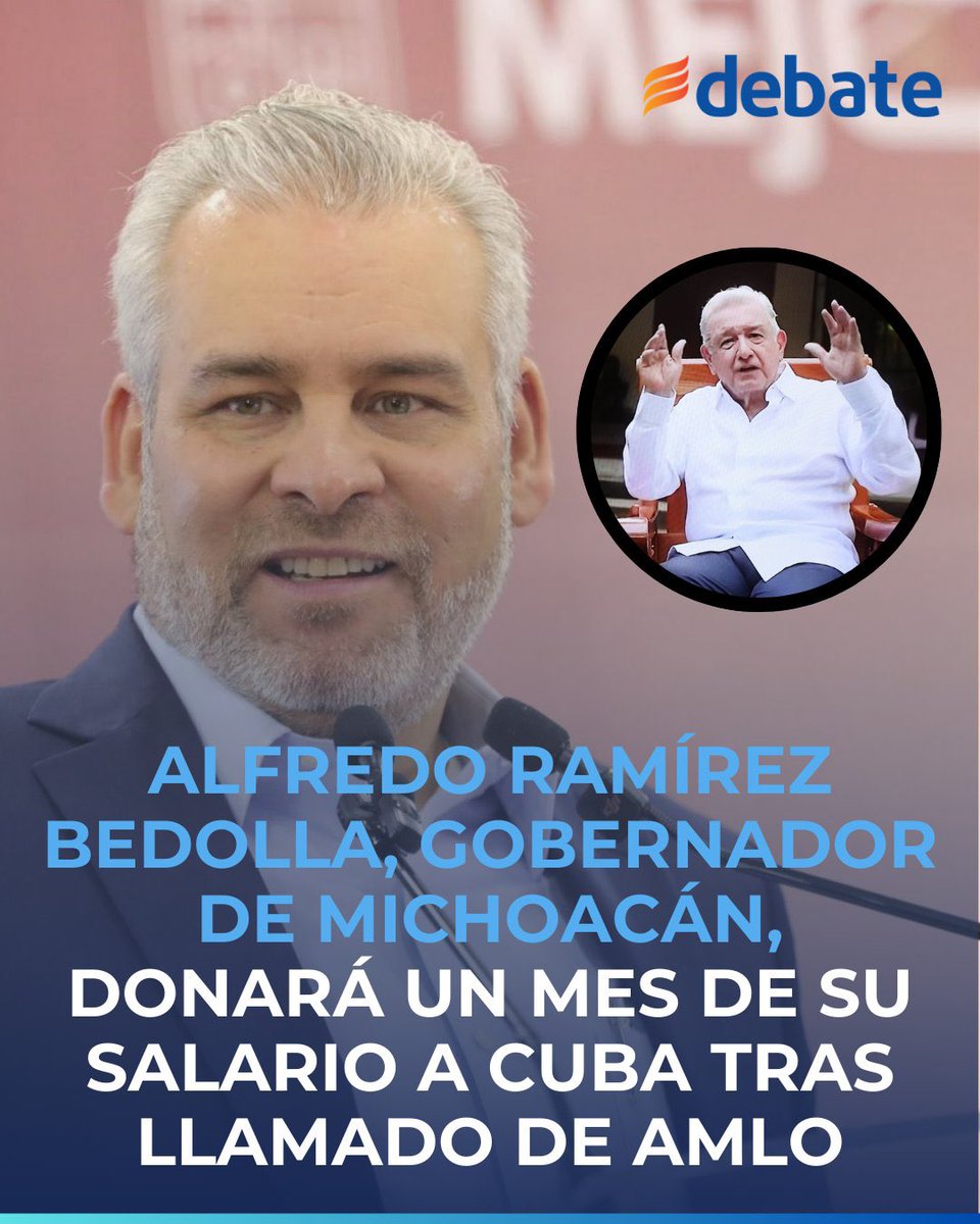 Alfredo Ramírez Bedolla anunció que donará un mes de su salario para “apoyar” a Cuba.

La pregunta es simple:

¿Cuánto donó a la viuda y a los hijos de Carlos Manzo?
¿Cuánto donó a la familia del productor limonero Bernardo Bravo?
¿Cuánto ha donado a los productores michoacanos
