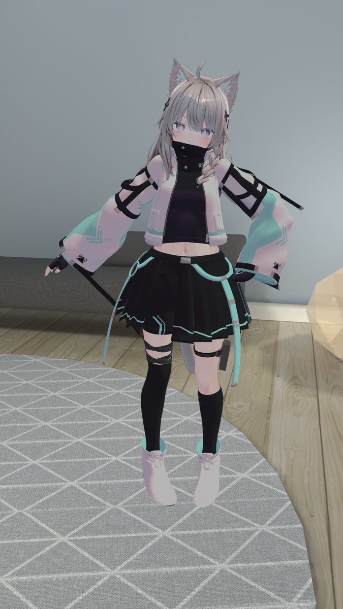 ysakura3928's tweet photo. 新衣装、まだテクスチャが仮なのですけど、シルエット的にはいい感じ！ https://t.co/AxDGj970D9