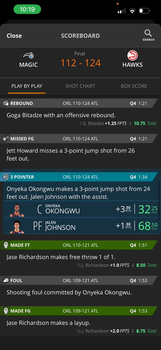 1/2 to start the slate‼️

An absolutely disgusting last-second three from Onyeka with a minute left to cook his under, but hopefully we can cash out the rest and profit on the day💸