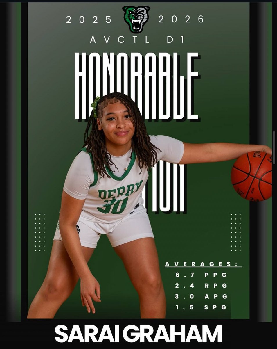LadyPantherBB's tweet image. Congratulations to So. Saraí Graham for being recognized as Honorable Mention for ACVTL D1! 

#GreenIsMagic #BuiltTOUGH