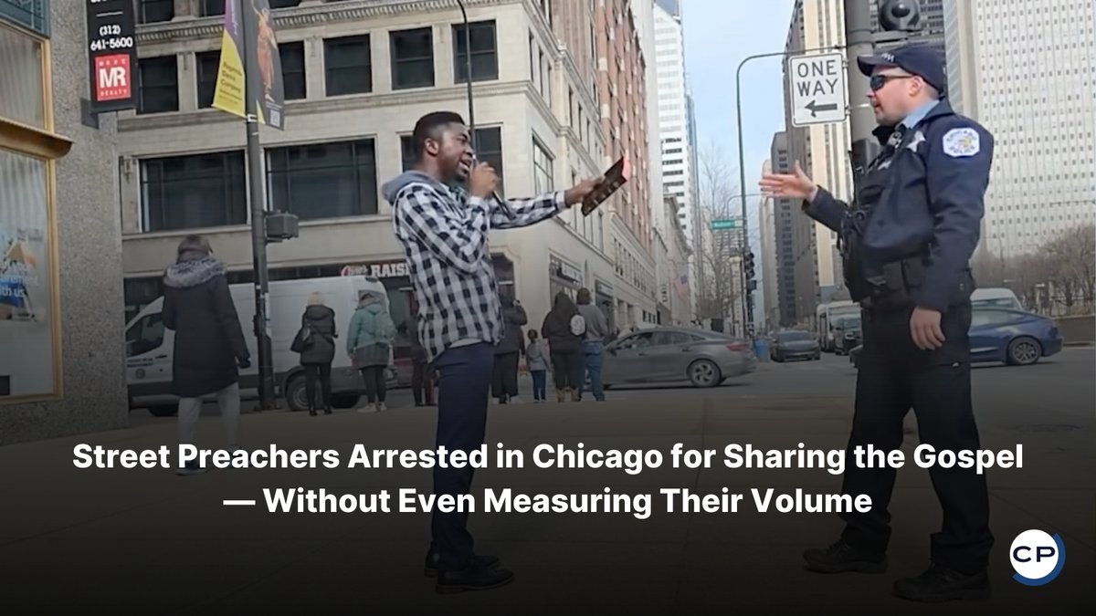 ChristianPost's tweet image. Three Christian street preachers were arrested in Chicago near Millennium Park for sharing the Gospel — without officers ever measuring their sound levels.
#StreetPreachers #FirstAmendment #ChicagoArrest #ReligiousFreedom #ChristianNews 
🔗 dlvr.it/TRXDCy