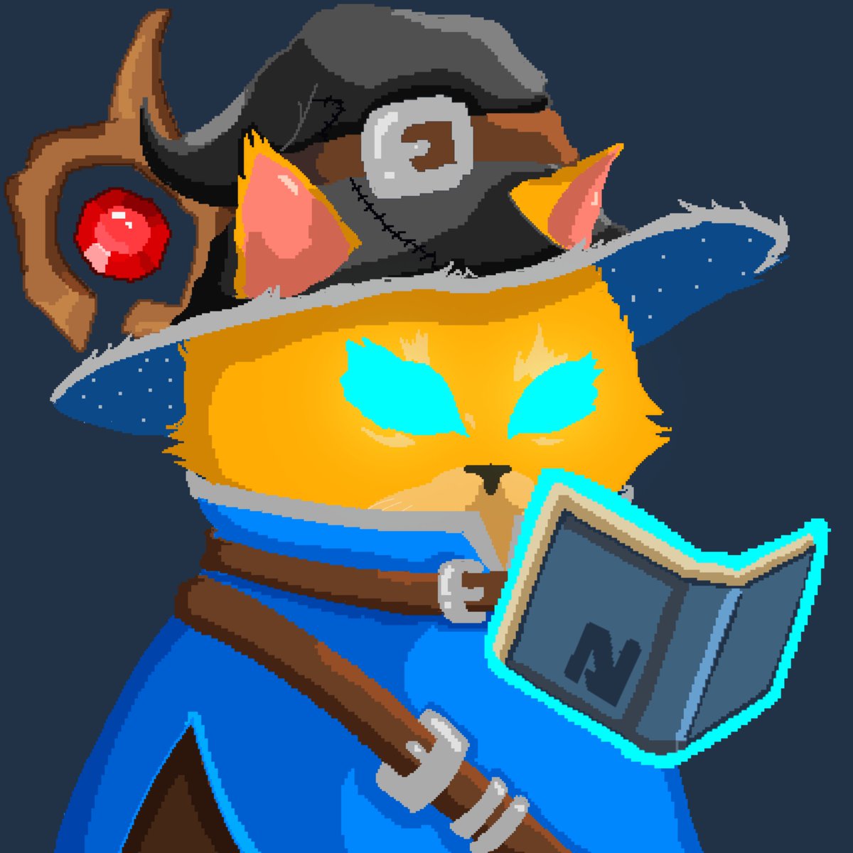 Riotffx's tweet photo. here's my entry for the art contest 

mage @nekom0ns in an idle pixel animation 🧙🏽

proof of work in the comments https://t.co/CjNneJwaOk
