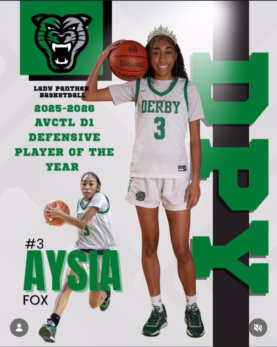LadyPantherBB's tweet image. Our CHEAT CODE! 🎮

CONGRATULATIONS to Jr. #3 AYSIA FOX for being recognized as the 2025-2026 AVCTL D1 Defensive Player of The Year! 

#GreenIsMagic #BuiltTOUGH