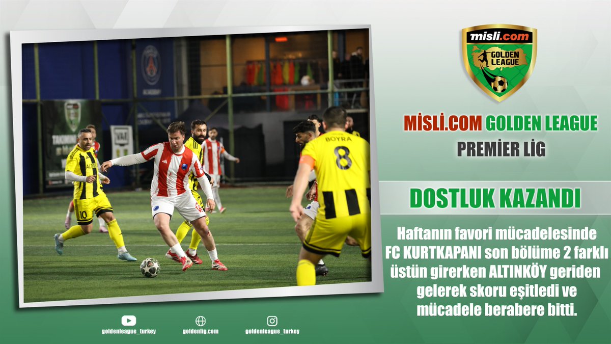 Misli.com Golden League / 2026 Açılış Sezonu / PREMİER LİG / 1. Hafta - Maç Manşetleri

#eniyilerinligi #goldenlig #goldenleague #futbol #halısaha #2026açılışsezonu #ümraniye #premierlig #18takım #roadtoantalya #roadtoroma