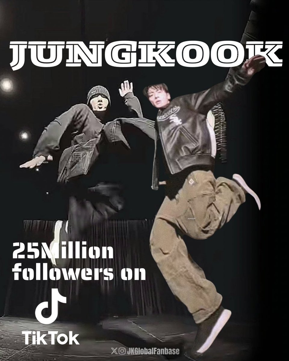 Just two new dcs and Jungkook surpassed 25M followers on TikTok 🔥

TIKTOK KING JUNGKOOK