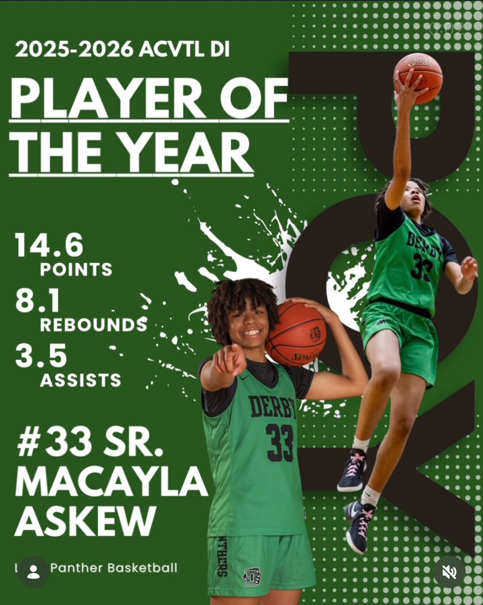 LadyPantherBB's tweet image. THAT. GIRL. 💪🏽

CONGRATULATIONS to Sr. #33 MACAYLA ASKEW for being recognized as the 2025-2026 AVCTL D1 Player of The Year! 

#GreenIsMagic #BuiltTOUGH
