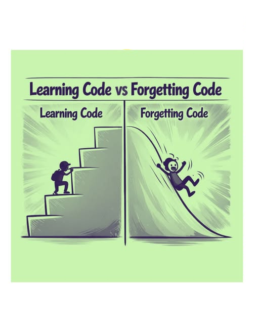 Learning code vs. forgetting code 🤣