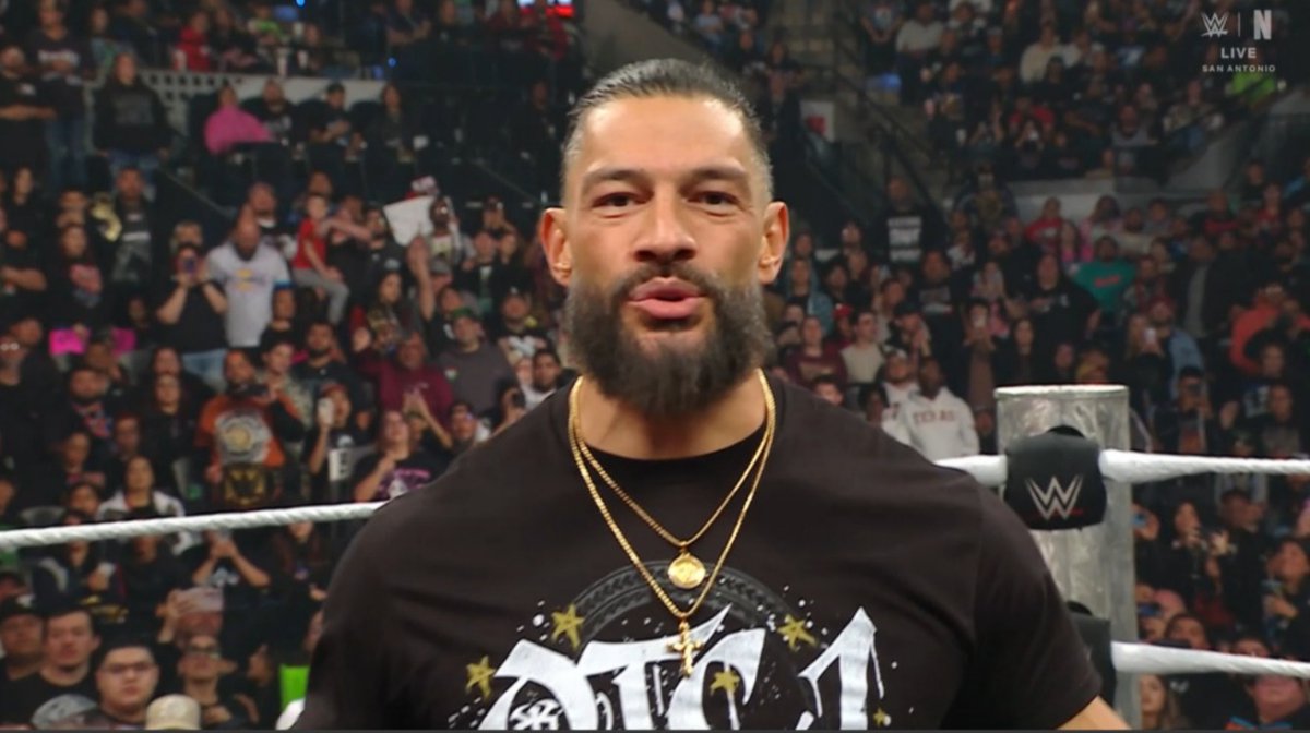 SKWrestling_'s tweet photo. "This is what you cheer for? He sits there and runs his mouth but can't take it. You say one thing and he snaps."

- Roman Reigns
#WWERAW https://t.co/lrhh8lgOvs