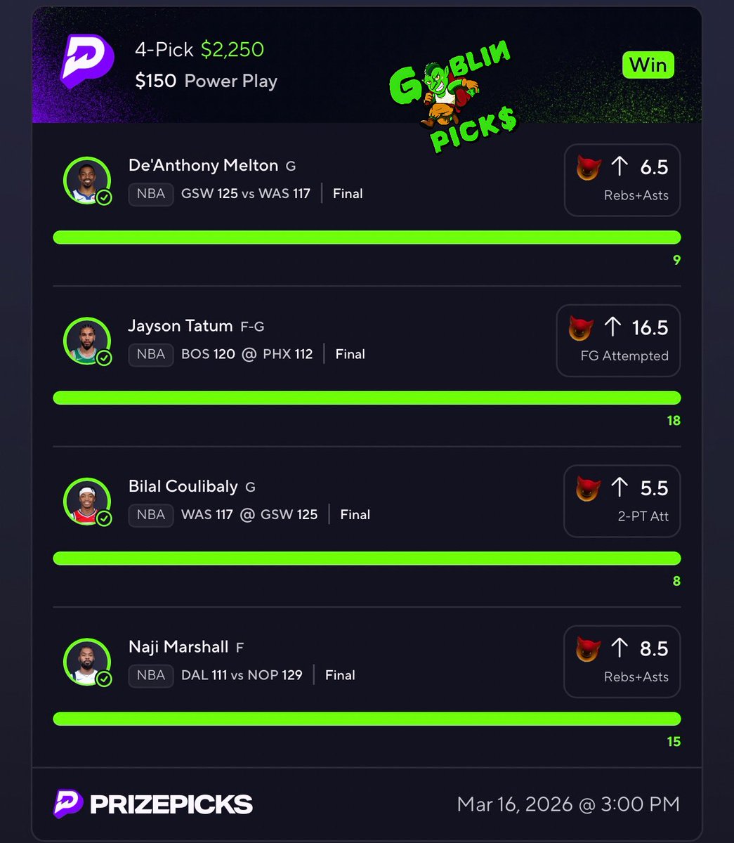 🍀GOBLIN PICKS💰 tweet media