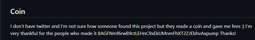 DiogoCH's tweet photo. X employee put it our CA in the repo, i guess they are supporting the movement 8AGFNmf6rwB9ctLEHnC9xEkUMnmFhXT2ZJEbhvAxpump https://t.co/vnn9in4f99